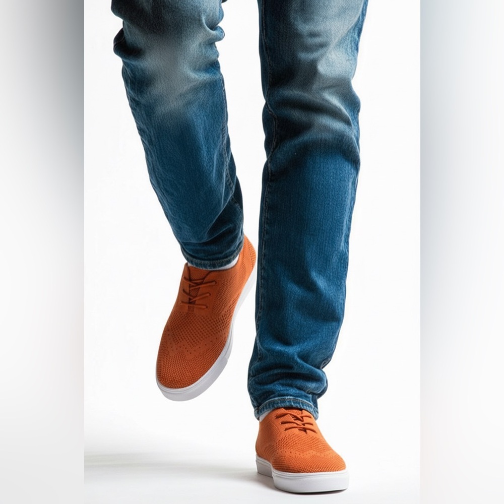 NIB Vlado Men’s Orange White Casual Sneaker Shoe - Size 8.5